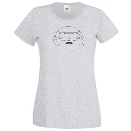Autó fan kontur BMW M5 női rövid ujjú póló