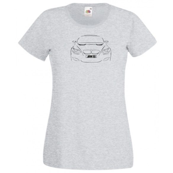 Autó fan kontur BMW M5 női rövid ujjú póló