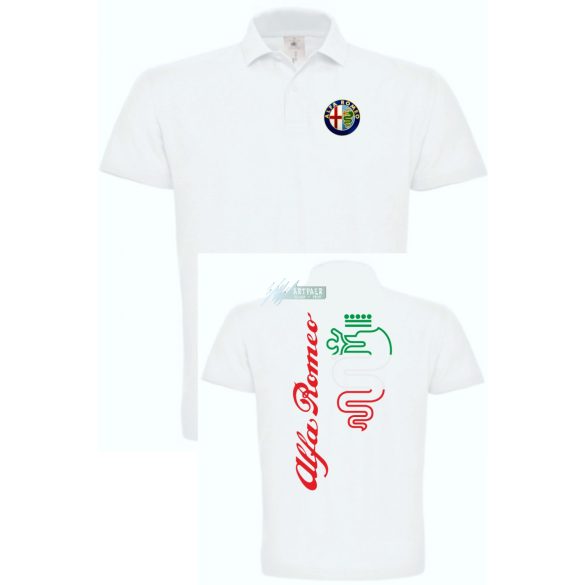 Autó fan Alfa Romeo galléros férfi póló