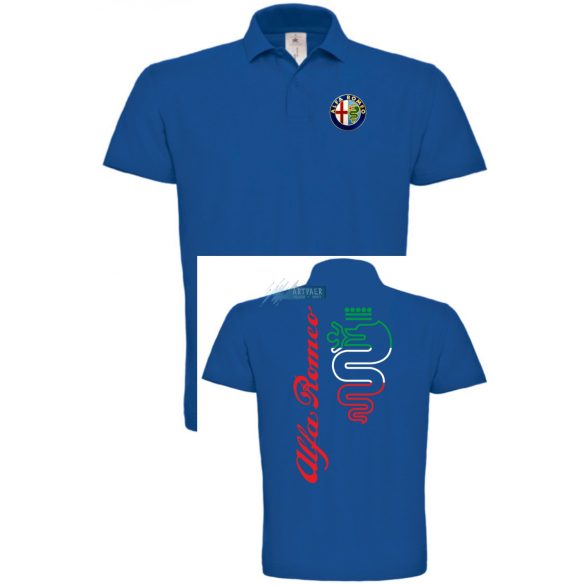 Autó fan Alfa Romeo galléros férfi póló