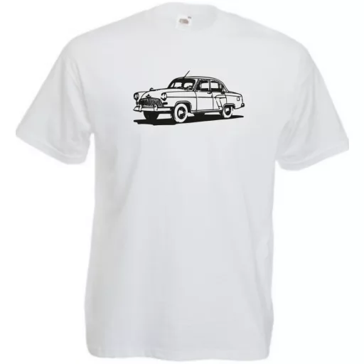 Retro Auto fan Volga férfi rövid ujjú póló