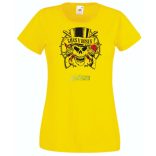 Fegyverek és Rózsák koponyával női rövid ujjú póló