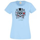 Fegyverek és Rózsák koponyával női rövid ujjú póló