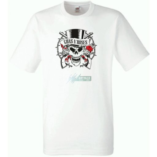 Fegyverek és Rózsák koponyával férfi rövid ujjú póló