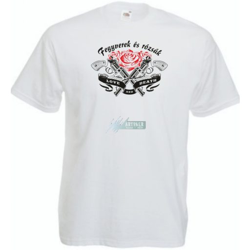 Fegyverek és Rózsák férfi rövid ujjú póló