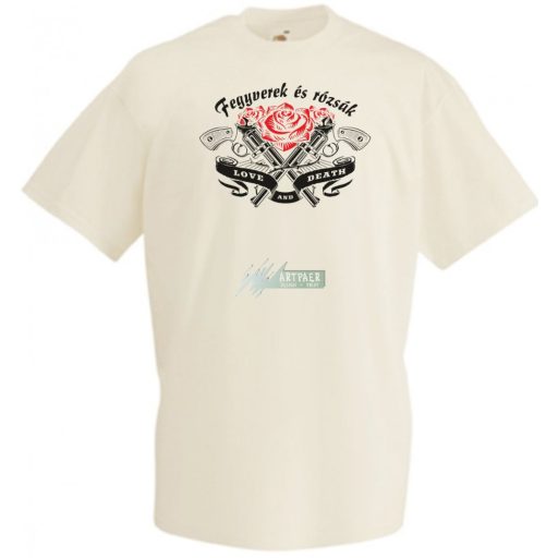 Fegyverek és Rózsák férfi rövid ujjú póló