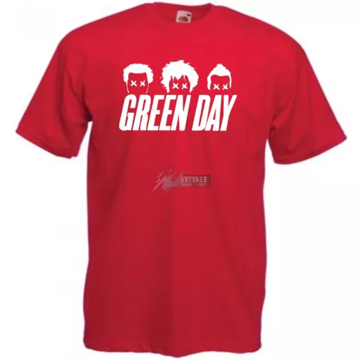 Green Day stencil minima férfi rövid ujjú póló