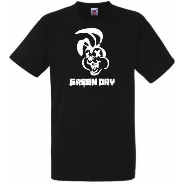 Green Day nyuszi stencil minima férfi rövid ujjú póló