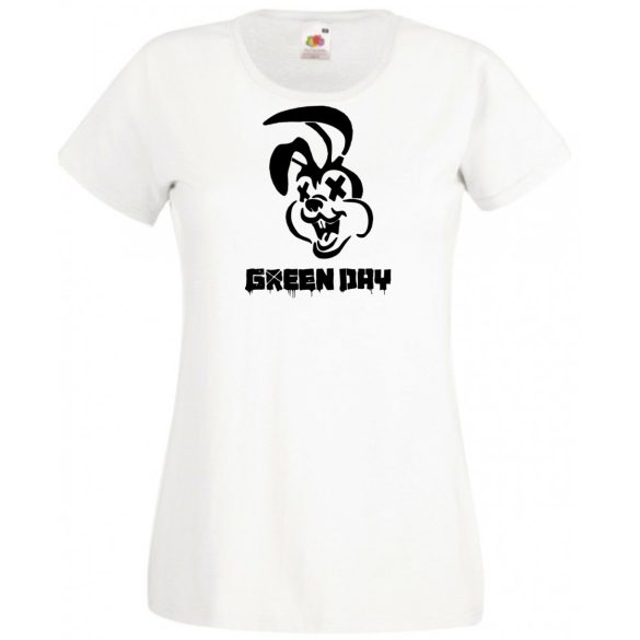 Green Day nyuszi stencil minima női rövid ujjú póló