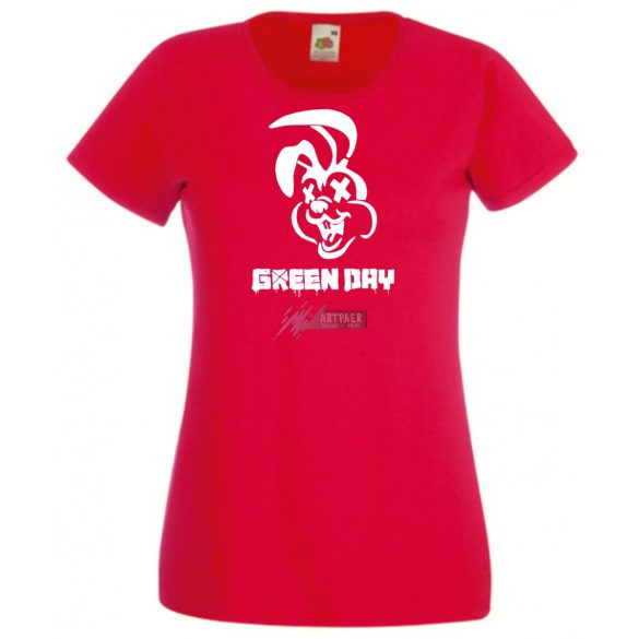 Green Day nyuszi stencil minima női rövid ujjú póló
