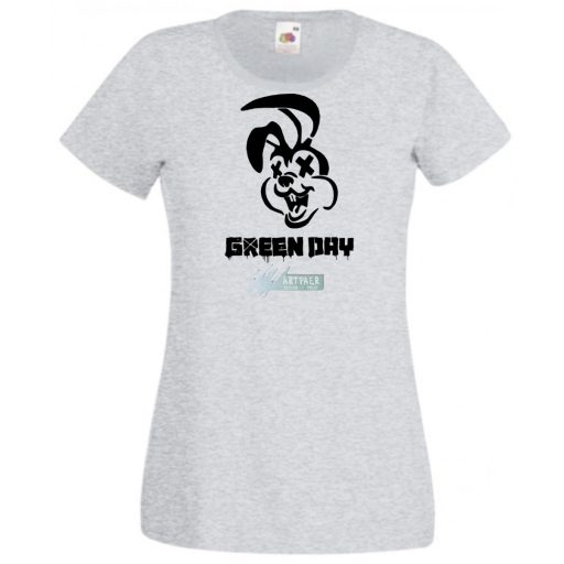 Green Day nyuszi stencil minima női rövid ujjú póló