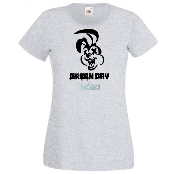 Green Day nyuszi stencil minima női rövid ujjú póló