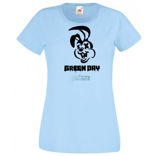 Green Day nyuszi stencil minima női rövid ujjú póló