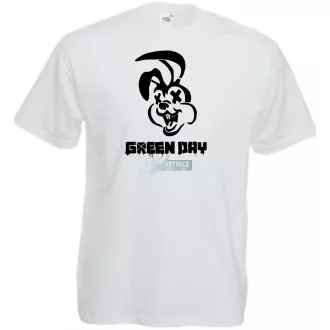 Green Day nyuszi stencil minima férfi rövid ujjú póló