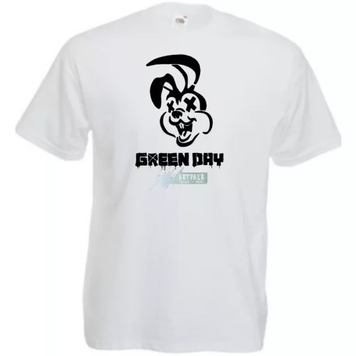 Green Day nyuszi stencil minima férfi rövid ujjú póló