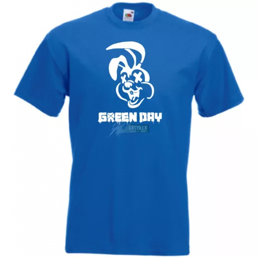 Green Day nyuszi stencil minima férfi rövid ujjú póló