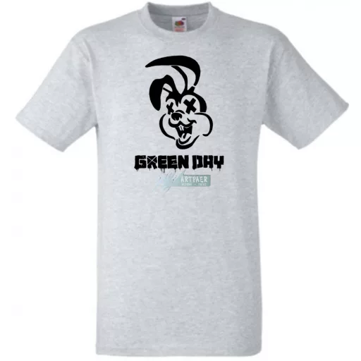 Green Day nyuszi stencil minima férfi rövid ujjú póló