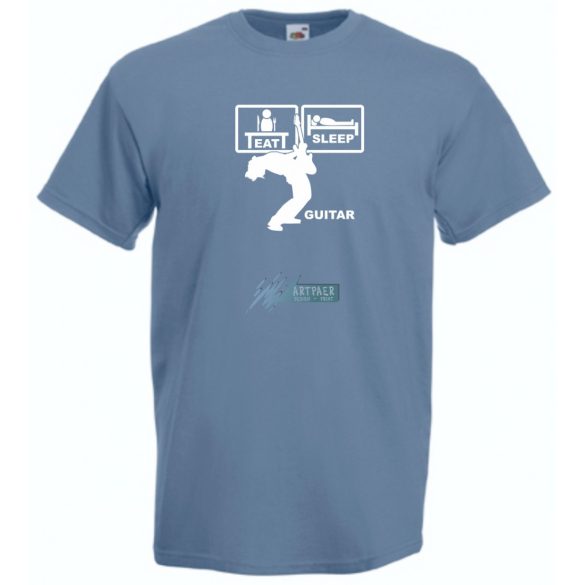 Eat Sleep Guitar férfi rövid ujjú póló
