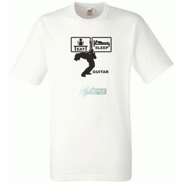 Eat Sleep Guitar férfi rövid ujjú póló