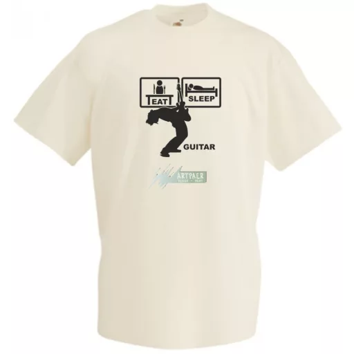 Eat Sleep Guitar férfi rövid ujjú póló