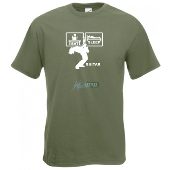 Eat Sleep Guitar férfi rövid ujjú póló