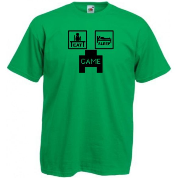 Eat Sleep Game Minecraft gyerek rövid ujjú póló