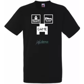 Eat Sleep Game Minecraft gyerek rövid ujjú póló