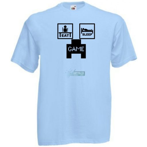 Eat Sleep Game Minecraft gyerek rövid ujjú póló