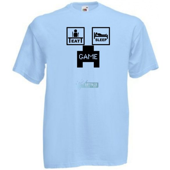 Eat Sleep Game Minecraft gyerek rövid ujjú póló