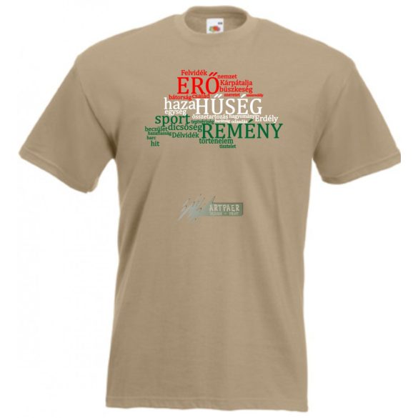 Haza, Erő, Hűség, Remény. Nagy Magyarország térkép - szavak férfi rövid ujjú póló