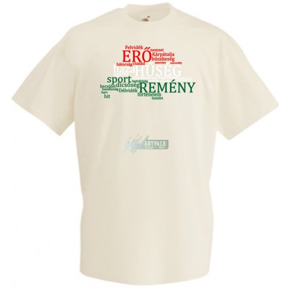 Haza, Erő, Hűség, Remény. Nagy Magyarország térkép - szavak férfi rövid ujjú póló