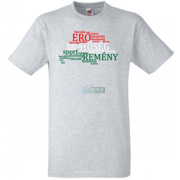 Haza, Erő, Hűség, Remény. Nagy Magyarország térkép - szavak férfi rövid ujjú póló