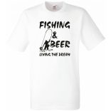 Humor - Horgászás és sör - Élni az életet férfi rövid ujjú póló