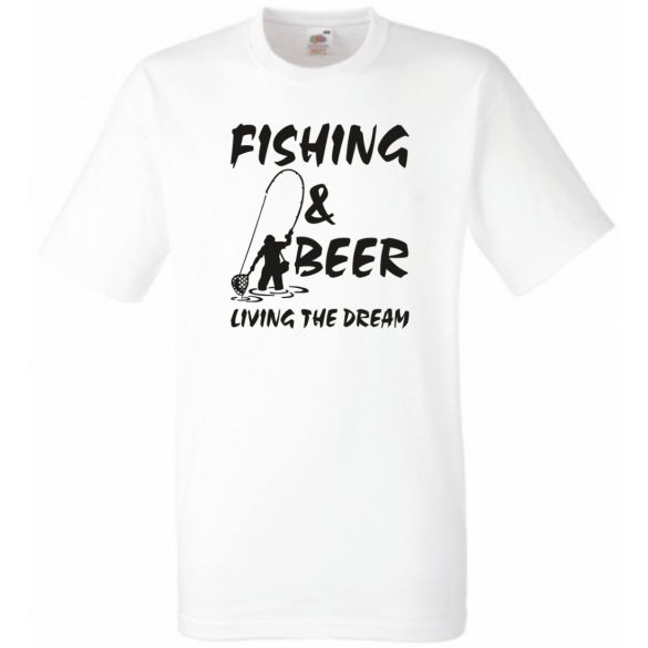 Humor - Horgászás és sör - Élni az életet férfi rövid ujjú póló