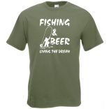 Humor - Horgászás és sör - Élni az életet férfi rövid ujjú póló