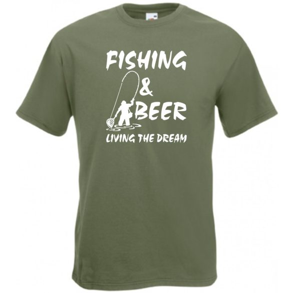 Humor - Horgászás és sör - Élni az életet férfi rövid ujjú póló