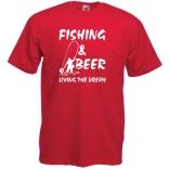 Humor - Horgászás és sör - Élni az életet férfi rövid ujjú póló