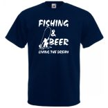 Humor - Horgászás és sör - Élni az életet férfi rövid ujjú póló