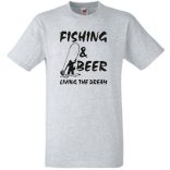 Humor - Horgászás és sör - Élni az életet férfi rövid ujjú póló