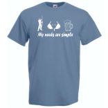 Humor - Horgász - My needs are simple férfi rövid ujjú póló