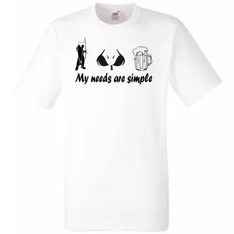   Humor - Horgász - My needs are simple férfi rövid ujjú póló