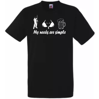   Humor - Horgász - My needs are simple férfi rövid ujjú póló
