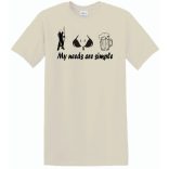 Humor - Horgász - My needs are simple férfi rövid ujjú póló