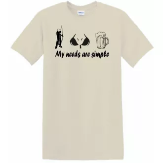   Humor - Horgász - My needs are simple férfi rövid ujjú póló