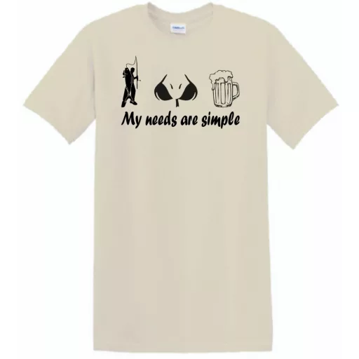 Humor - Horgász - My needs are simple férfi rövid ujjú póló