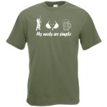 Humor - Horgász - My needs are simple férfi rövid ujjú póló