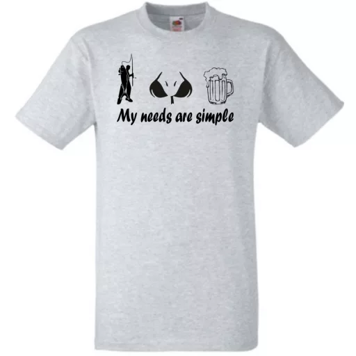 Humor - Horgász - My needs are simple férfi rövid ujjú póló