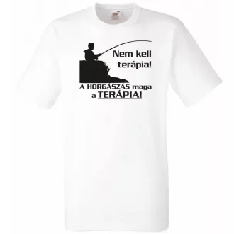   Humor - Horgász - Nem kell terápia férfi rövid ujjú póló
