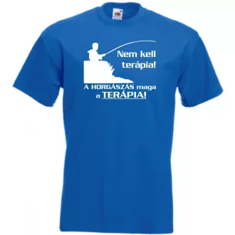   Humor - Horgász - Nem kell terápia férfi rövid ujjú póló