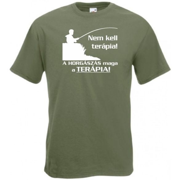Humor - Horgász - Nem kell terápia férfi rövid ujjú póló